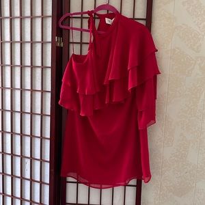 Asymmetrical ruffle sleeve dress size M